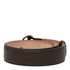 Gucci GG Logo Buckle Belt Brown Gold Leather — view 3