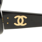 Chanel CC Logo Sunglasses Black Gold Acetate Eyewear — view 4