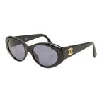 Chanel CC Logo Sunglasses Black Gold Acetate Eyewear