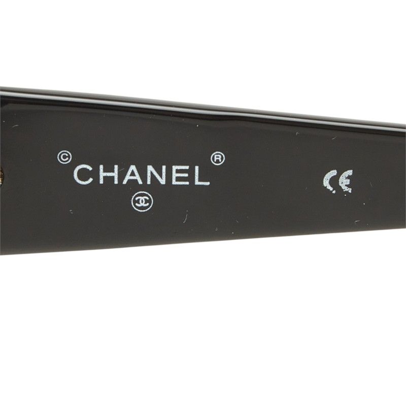 Chanel CC Logo Sunglasses Black Gold Acetate Eyewear — view 5