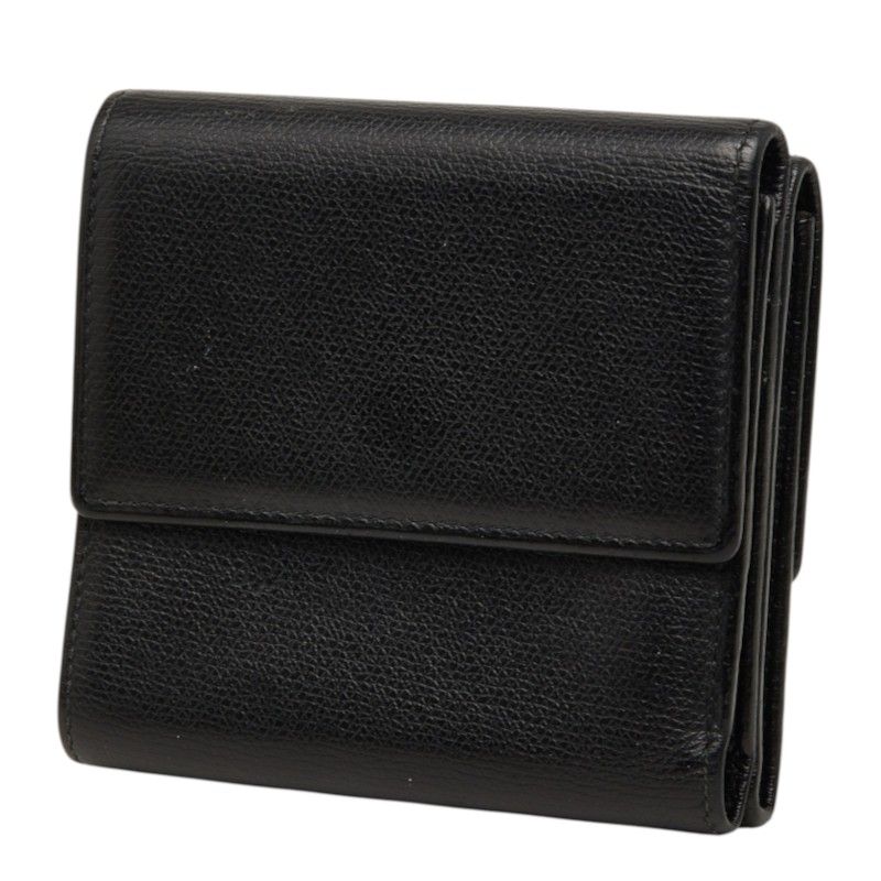 Chanel CC Logo Bifold Wallet Black Gold Leather — view 2