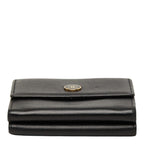 Chanel CC Logo Bifold Wallet Black Gold Leather — view 3