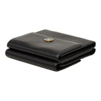 Chanel CC Logo Bifold Wallet Black Gold Leather — view 5