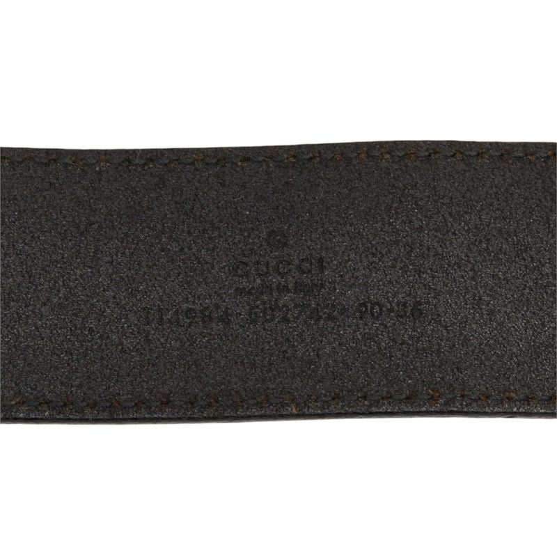 Gucci Interlocking G GG Logo Buckle Belt Black Silver Leather — view 6