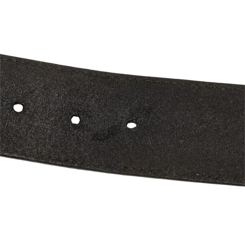 Gucci Interlocking G GG Logo Buckle Belt Black Silver Leather — view 4