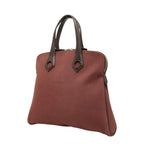 Hermes Sac Ybou PM Tote Bag Wine Red Brown Toile H Leather — view 2