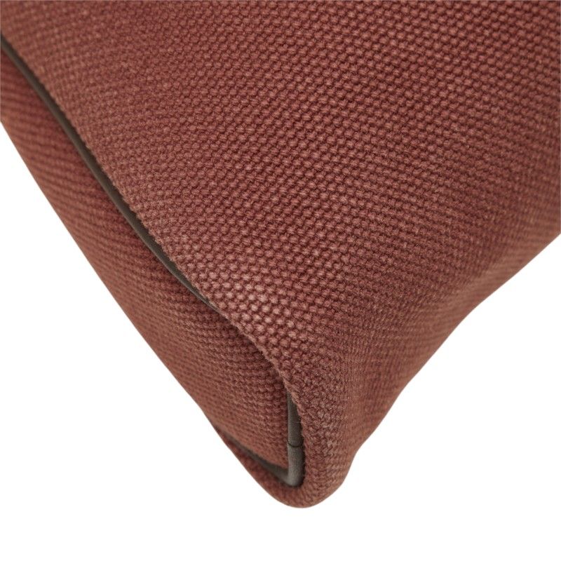 Hermes Sac Ybou PM Tote Bag Wine Red Brown Toile H Leather — view 5