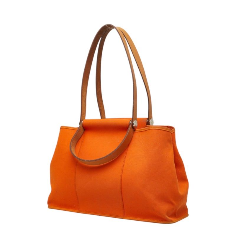 Hermes Kabak Elan PM Tote Bag Orange Toile Officier Leather — view 2