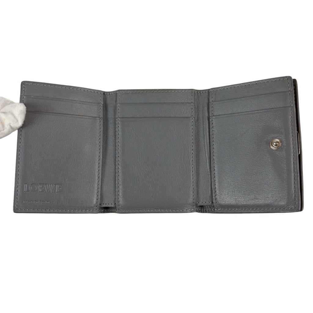 Loewe Anagram Wallet Trifold Vertical Compact Silver Gray — view 6