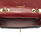 Chanel Vintage Quilted CC Logo Chain Shoulder Bag Black Gold Cotton Leather — view 4