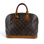 Louis Vuitton Alma PM Handbag Dome Shape Monogram Pattern Brown Lambskin Top — view 2