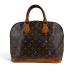 Louis Vuitton Alma PM Handbag Dome Shape Monogram Pattern Brown Lambskin Top — view 3