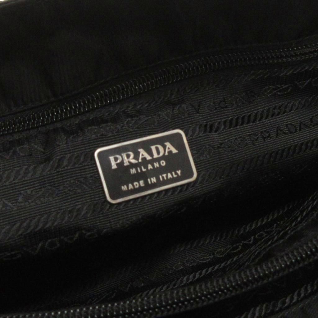 Prada Tessuto Tote Bag Nylon Participating Plate Black — view 6