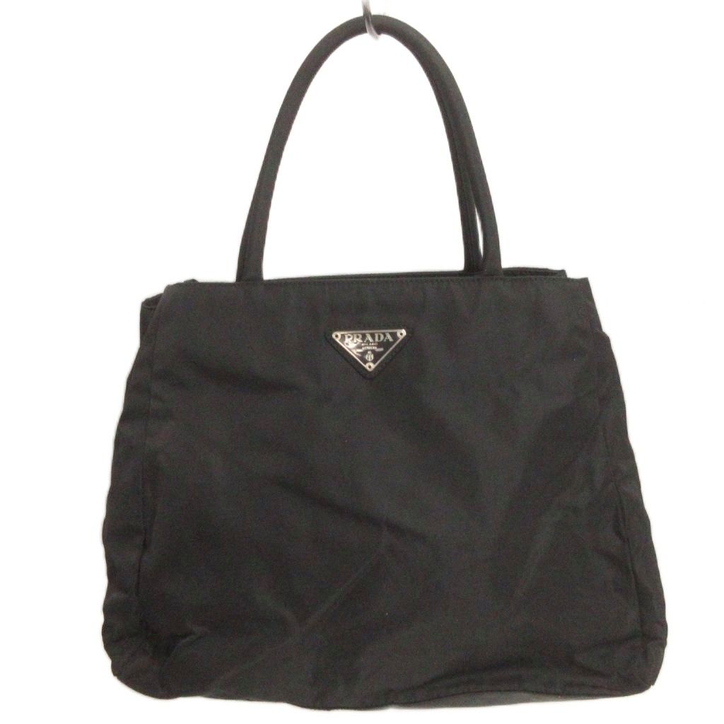 Prada Tessuto Tote Bag Nylon Participating Plate Black