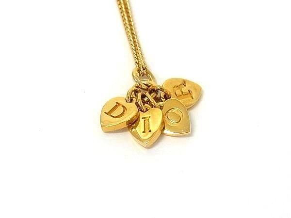 Dior Necklace Heart Logo Gold Metal Vintage — view 2