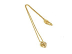 Dior Necklace Heart Logo Gold Metal Rhinestone Vintage