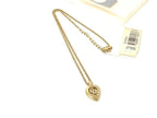 Dior Necklace Heart Logo Gold Metal Rhinestone Vintage