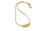 Dior Necklace Choker Flower Motif Gold Metal Rhinestone Vintage