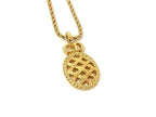 Dior Necklace Oval CD Logo Gold Metal Mesh Vintage — view 2