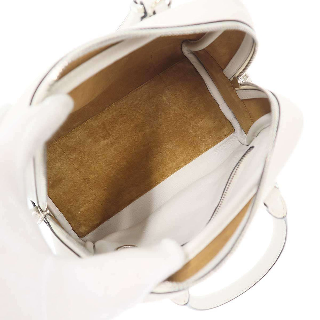 Loewe Amazona 75 Small Leather Shoulder Bag White — view 6