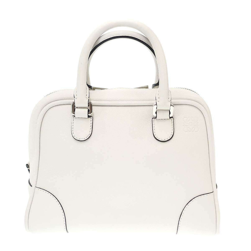 Loewe Amazona 75 Small Leather Shoulder Bag White