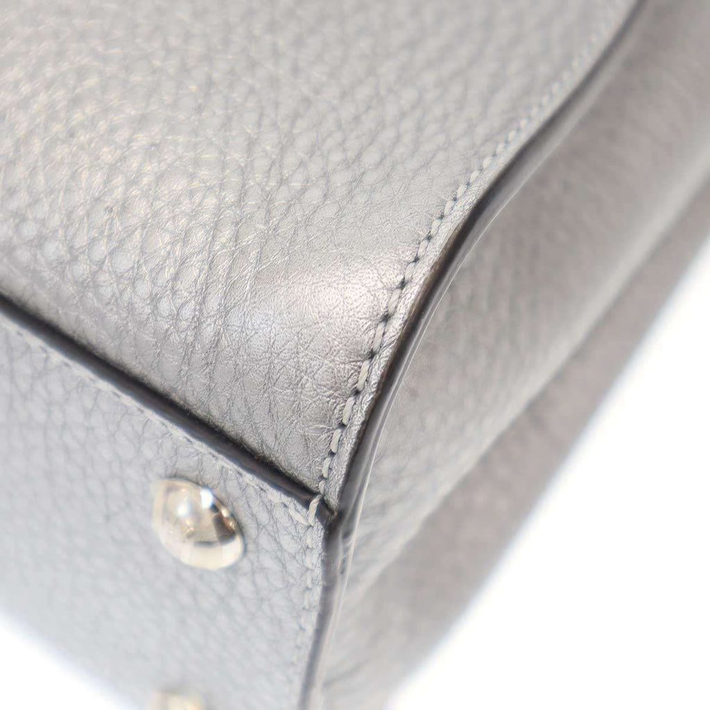 Fendi Peekaboo Mini Selleria Mini Shoulder Bag Silver — view 8