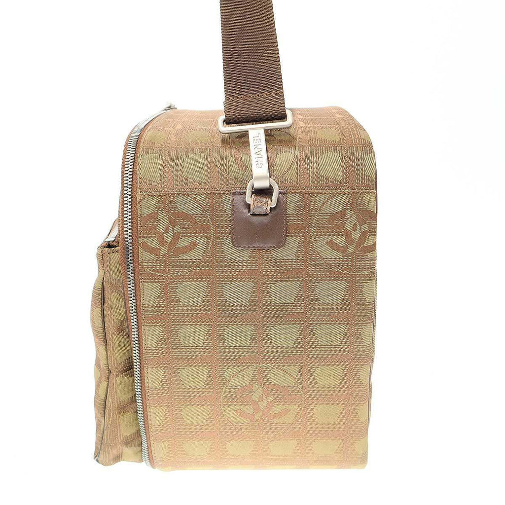 Chanel New Travel Line CC Logo Shoulder Boston Bag Khaki — view 3