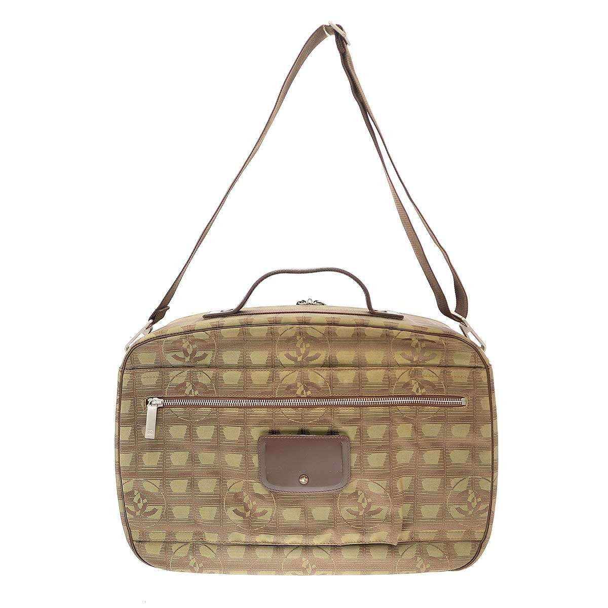 Chanel New Travel Line CC Logo Shoulder Boston Bag Khaki — view 2