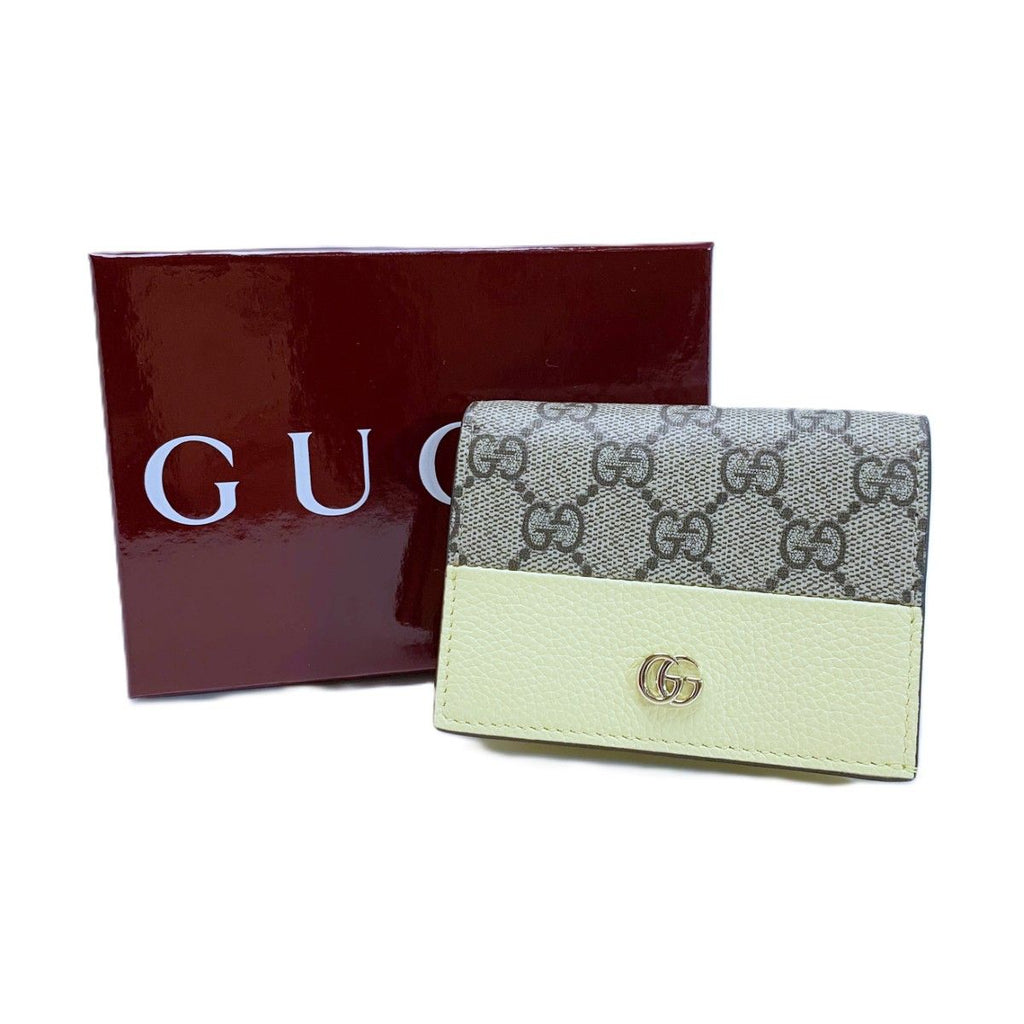 Gucci Bifold Wallet Double G Bicolor Small Cream Beige