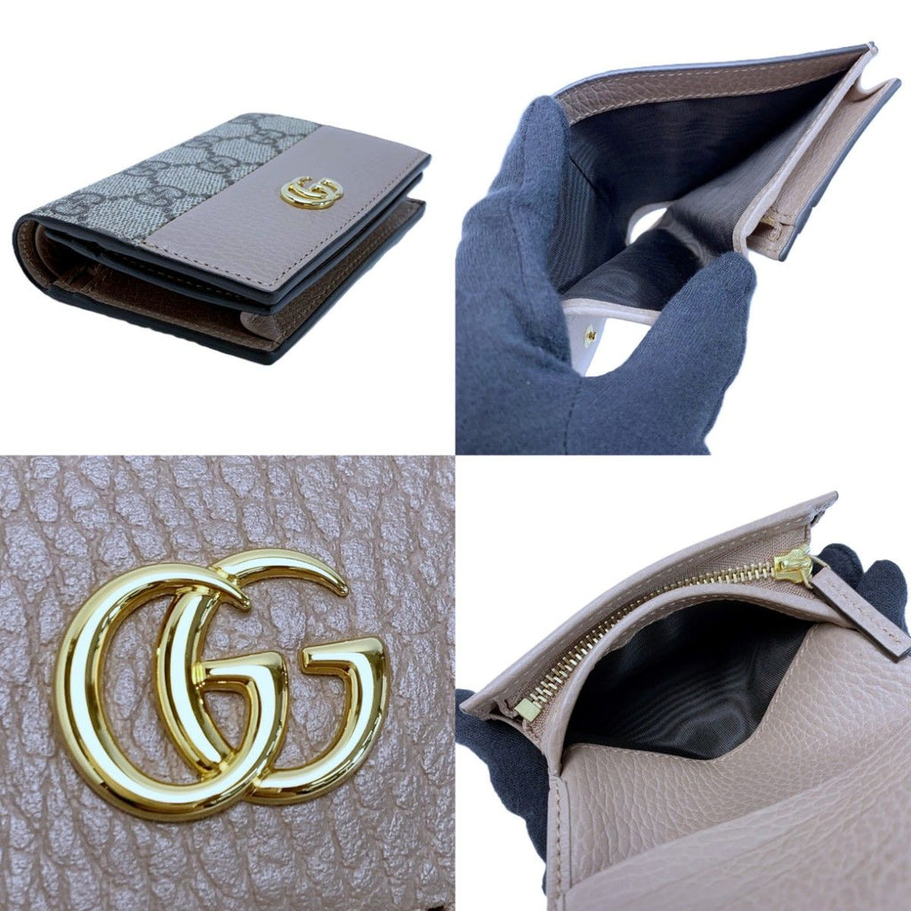 Gucci Bifold Wallet Double G Bicolor Small Pink Beige — view 5