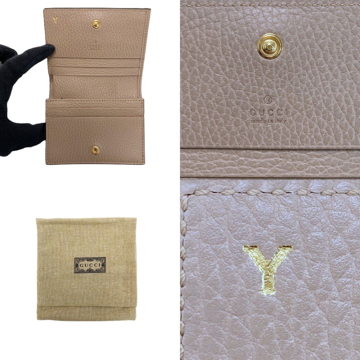 Gucci Bifold Wallet Double G Bicolor Small Pink Beige — view 6