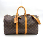 Louis Vuitton Keepall Bandouliere 45 Monogram Leather Brown Light Boston Bag