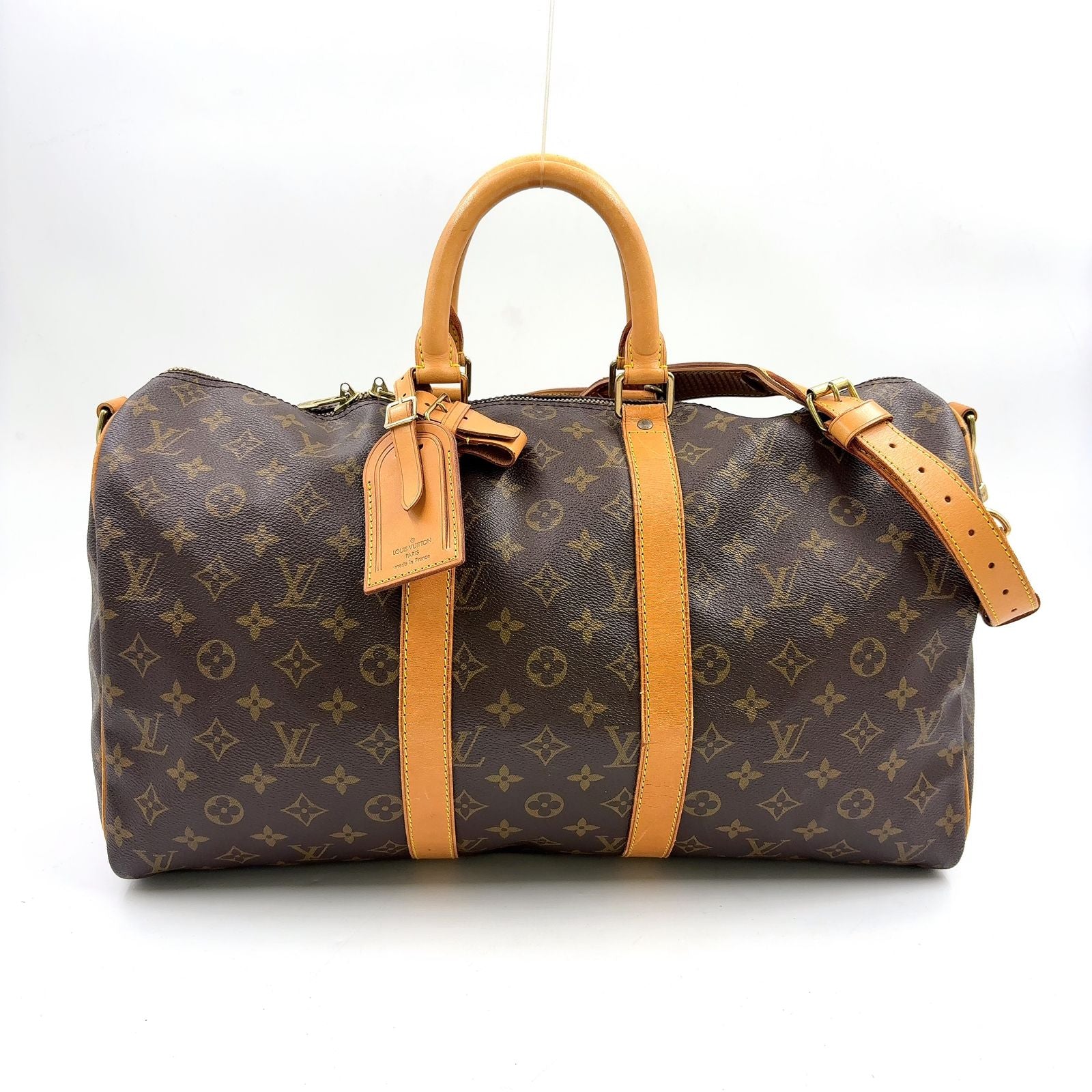 Louis Vuitton Keepall Bandouliere 45 Monogram Leather Brown Light Boston Bag