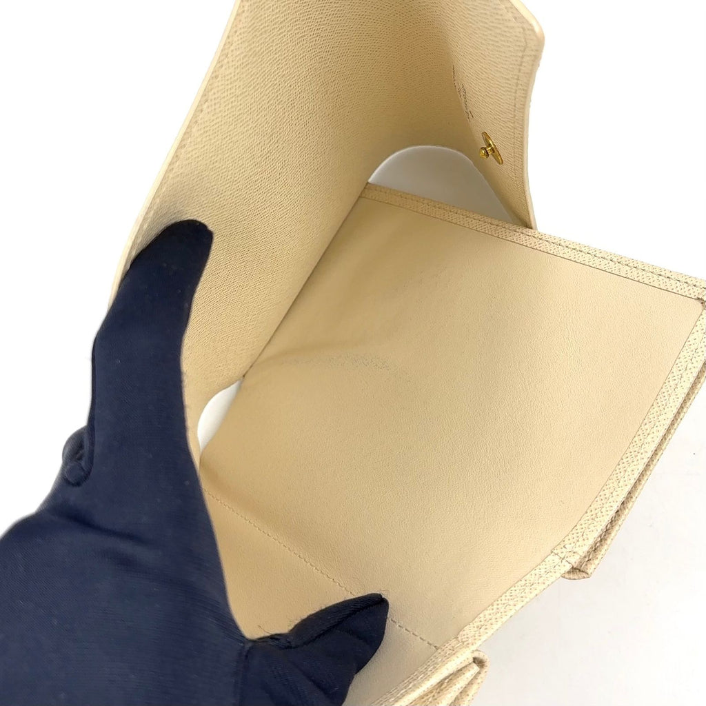 Louis Vuitton Portefeuille Alexandra Damier Azur Leather White Trifold Wallet — view 5