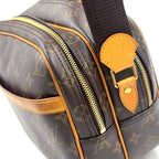Louis Vuitton Reporter PM Monogram Leather Brown Light Shoulder Bag Gold — view 7