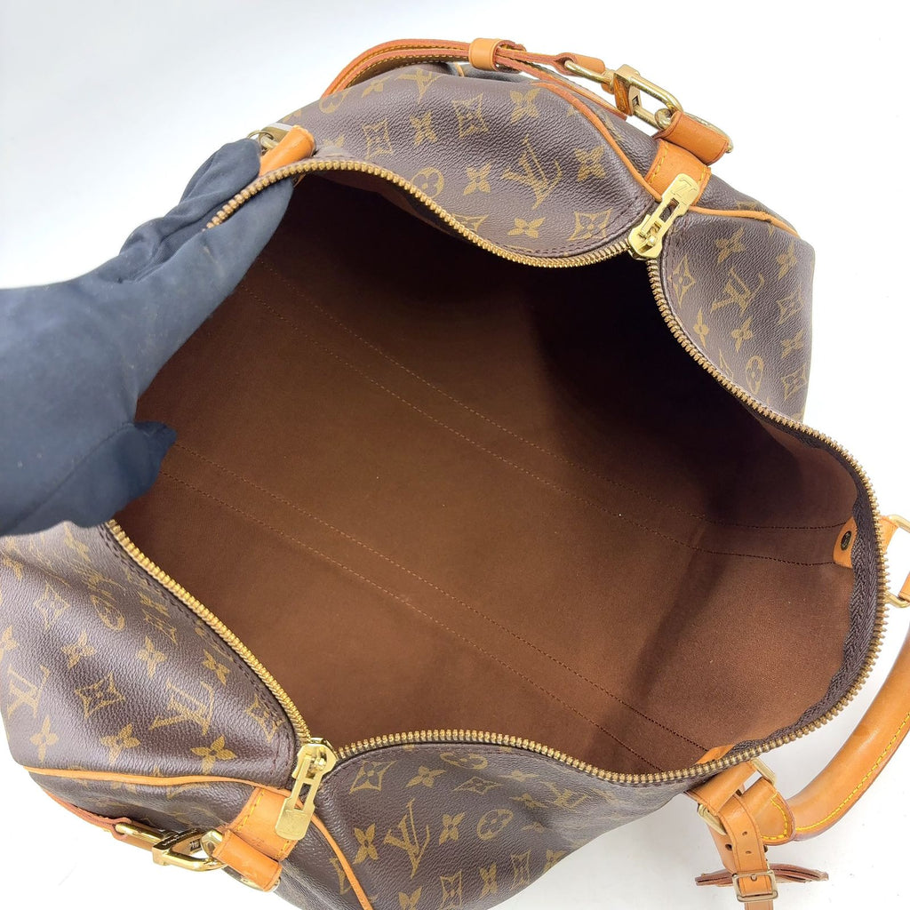 Louis Vuitton Keepall Bandouliere 45 Monogram Leather Brown Light Boston Bag — view 3