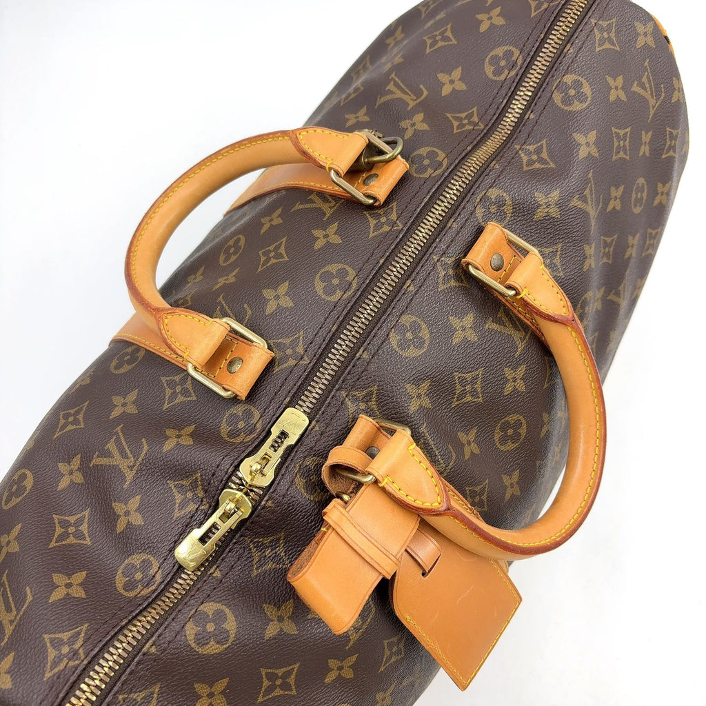 Louis Vuitton Keepall Bandouliere 45 Monogram Leather Brown Light Boston Bag — view 7