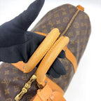 Louis Vuitton Keepall Bandouliere 45 Monogram Leather Brown Light Boston Bag — view 6