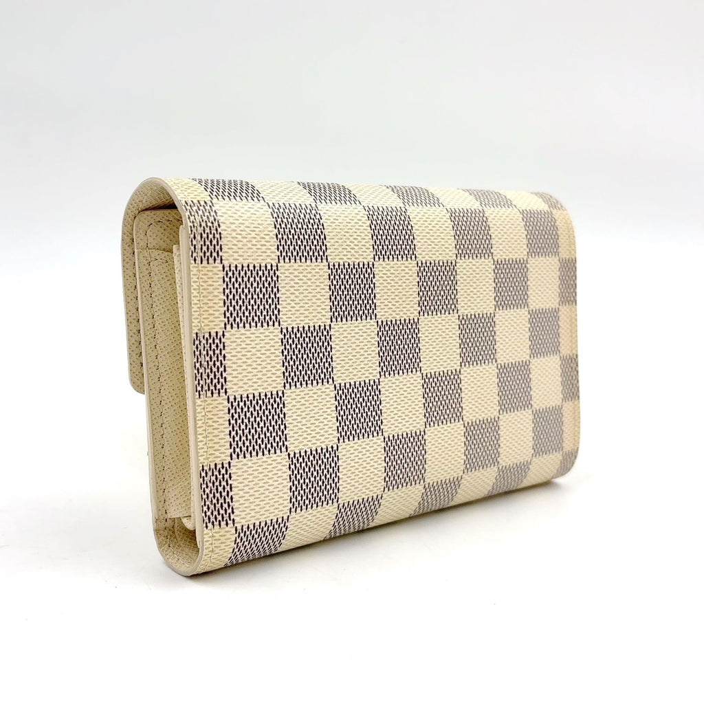 Louis Vuitton Portefeuille Alexandra Damier Azur Leather White Trifold Wallet — view 2