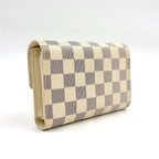 Louis Vuitton Portefeuille Alexandra Damier Azur Leather White Trifold Wallet — view 2