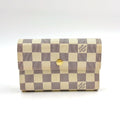 Louis Vuitton Portefeuille Alexandra Damier Azur Leather White Trifold Wallet