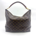 Louis Vuitton Sully MM Monogram Leather Brown Light Shoulder Bag Gold