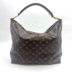 Louis Vuitton Sully MM Monogram Leather Brown Light Shoulder Bag Gold