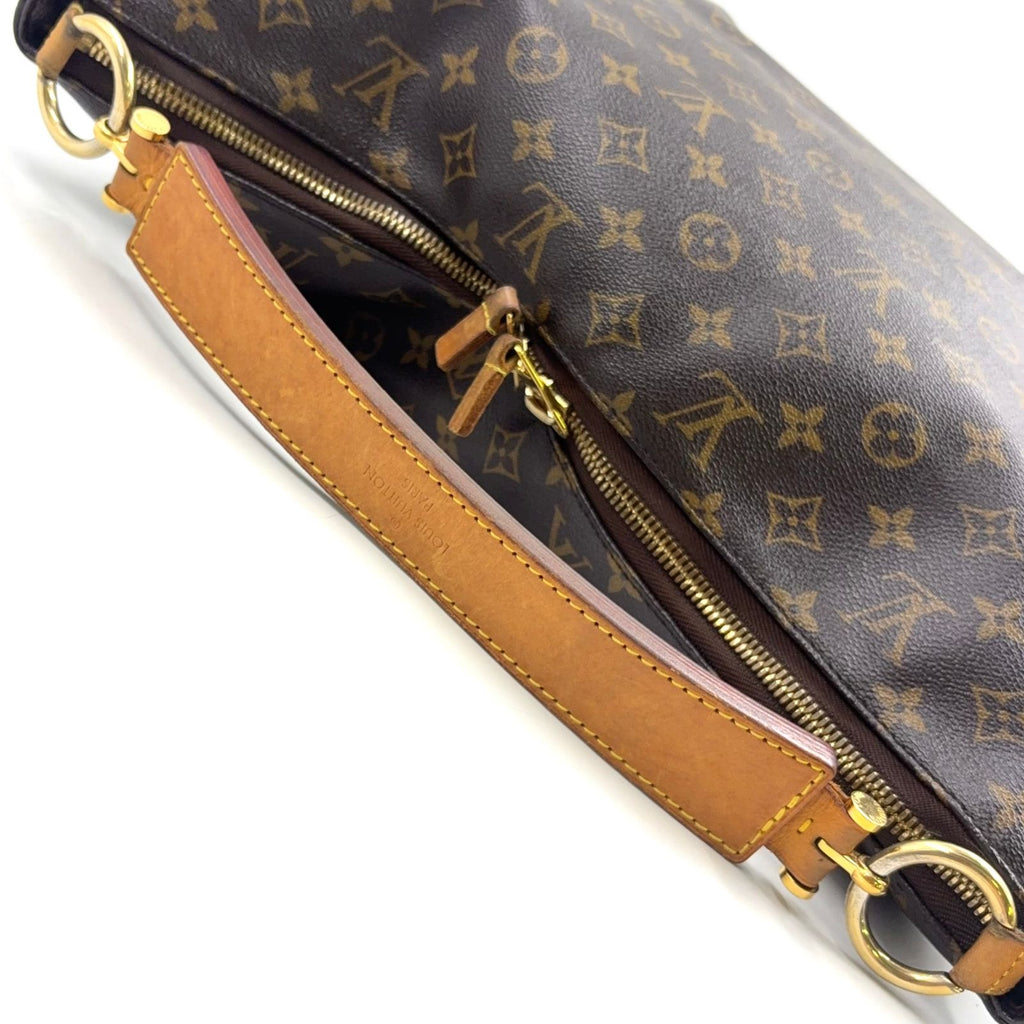 Louis Vuitton Sully MM Monogram Leather Brown Light Shoulder Bag Gold — view 8
