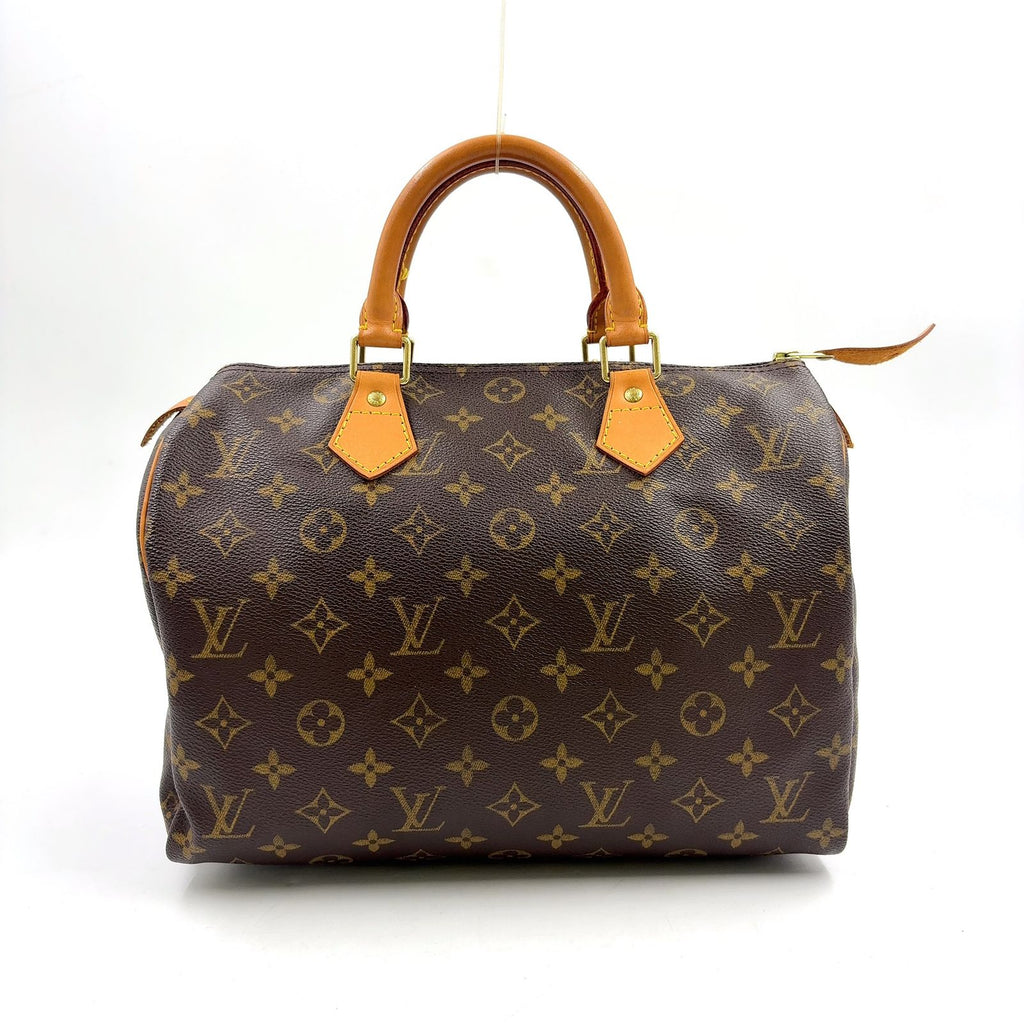 Louis Vuitton Speedy 30 Monogram Leather Brown Light Handbag Gold