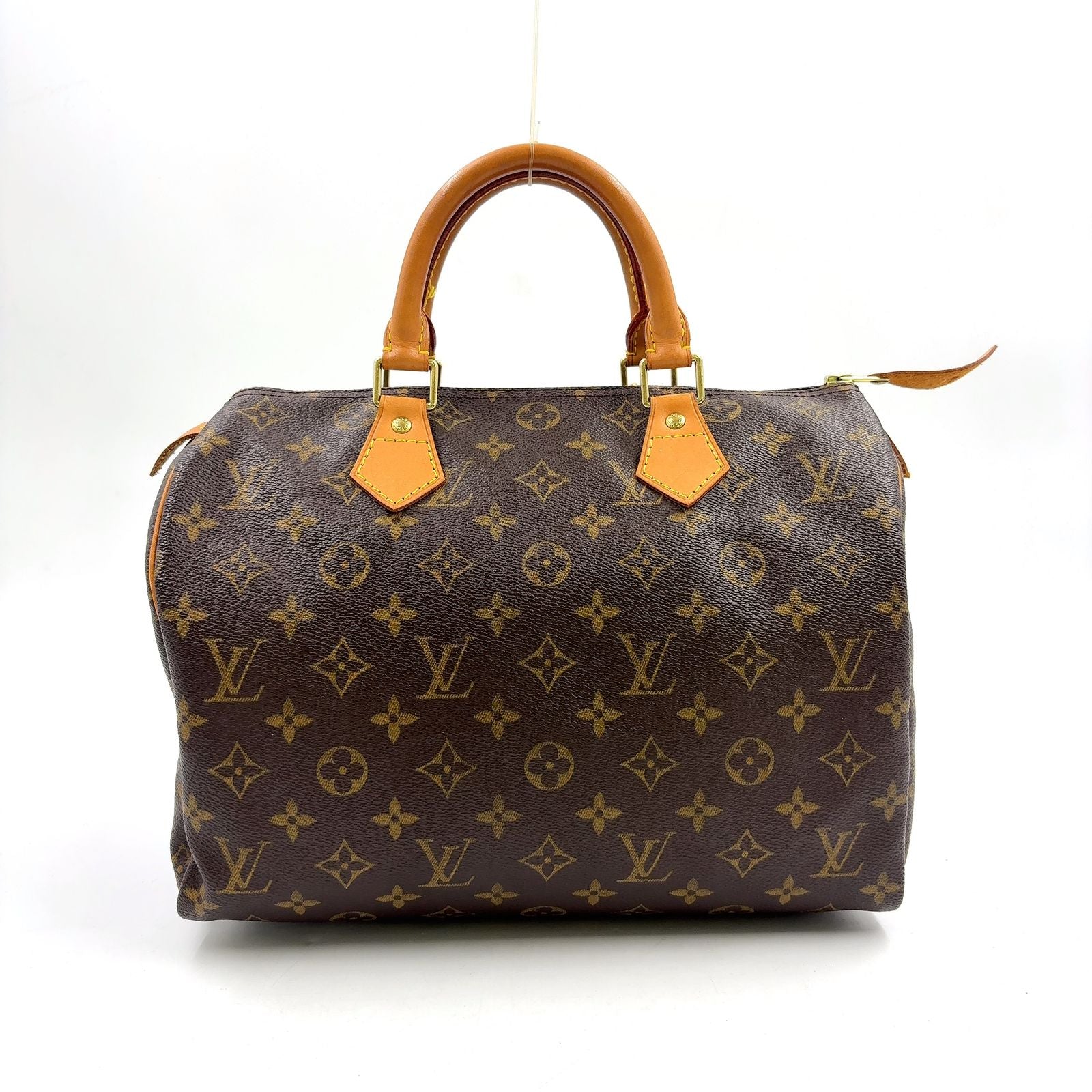 Louis Vuitton Speedy 30 Monogram Leather Brown Light Handbag Gold