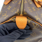 Louis Vuitton Speedy 30 Monogram Leather Brown Light Handbag Gold — view 4