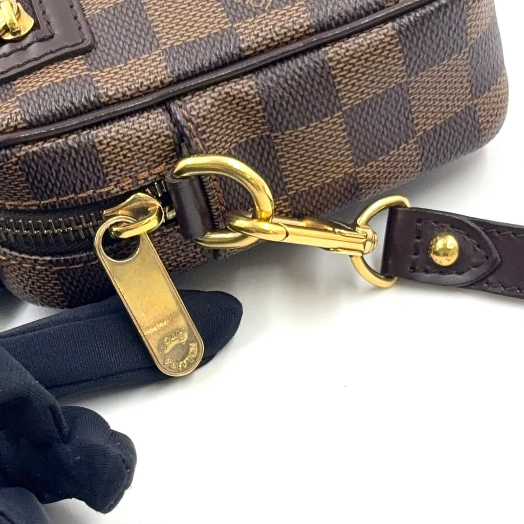 Louis Vuitton Pochette Viemakao Damier Ebene Leather Brown Clutch Gold — view 6