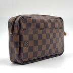 Louis Vuitton Pochette Viemakao Damier Ebene Leather Brown Clutch Gold — view 2