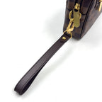 Louis Vuitton Pochette Viemakao Damier Ebene Leather Brown Clutch Gold — view 7
